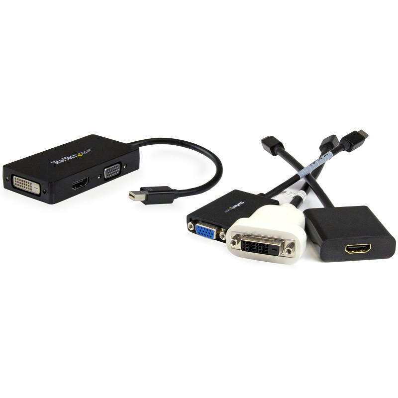 StarTech MDP2VGDVHD Travel A/V Adapter: 3-in-1 mDP to VGA DVI or HDMI Converter